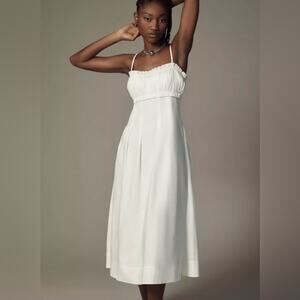 Sunday in Brooklyn White Babydoll Corset Midi Sundress Cottagecore Prairie - SM